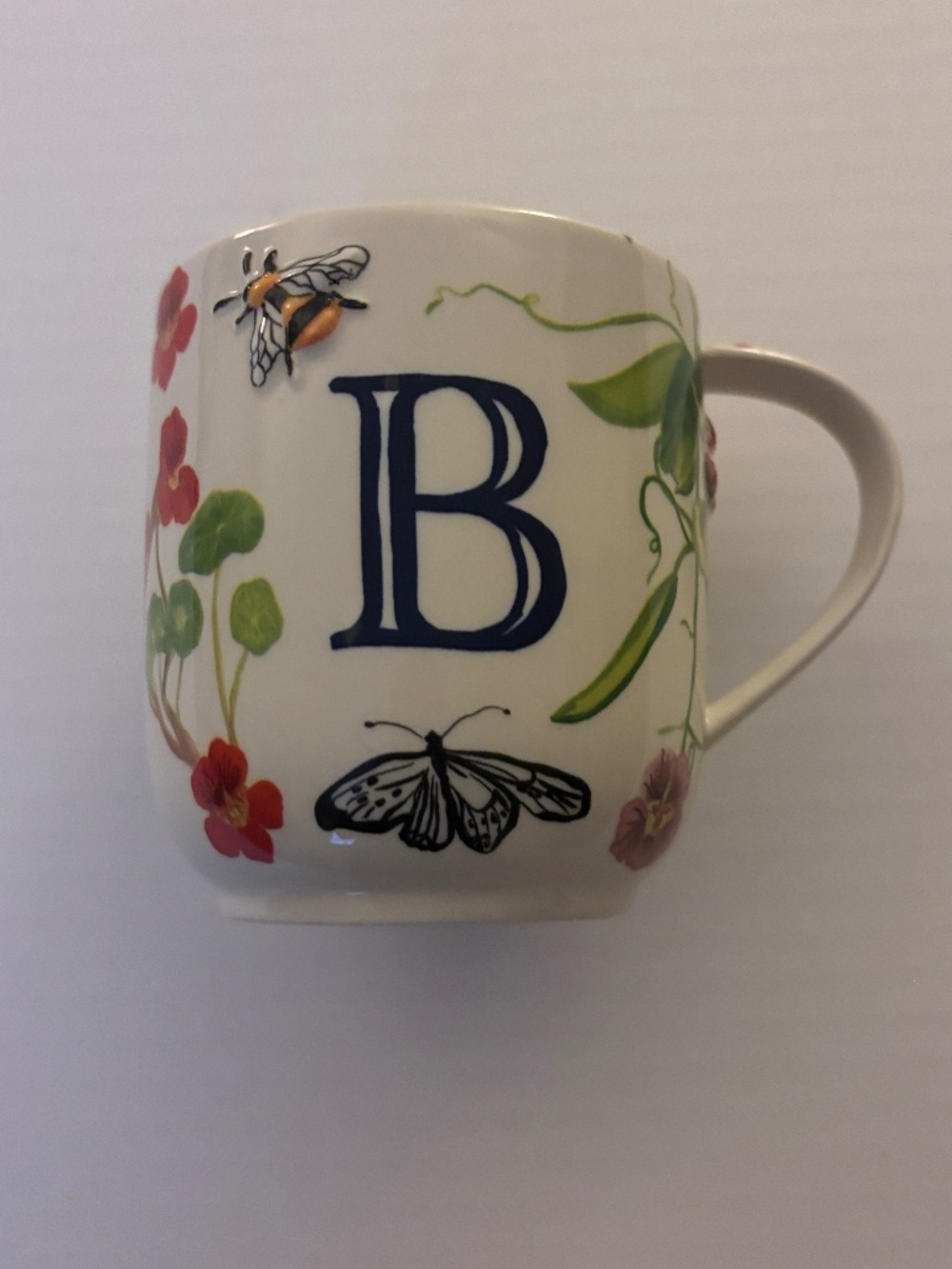 Anthropologie Monarch Butterfly Monogram B Mug